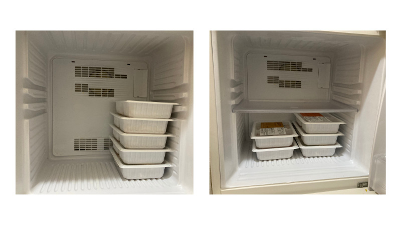 容器を冷蔵庫に入れると結構スペースを取る